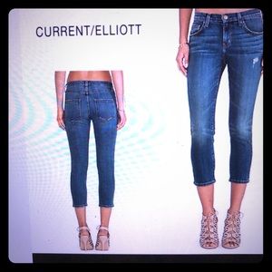 Current Elliott The Skinny Boy Cropped Jeans